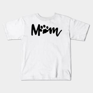 Dog Mom with Paw Print Kids T-Shirt